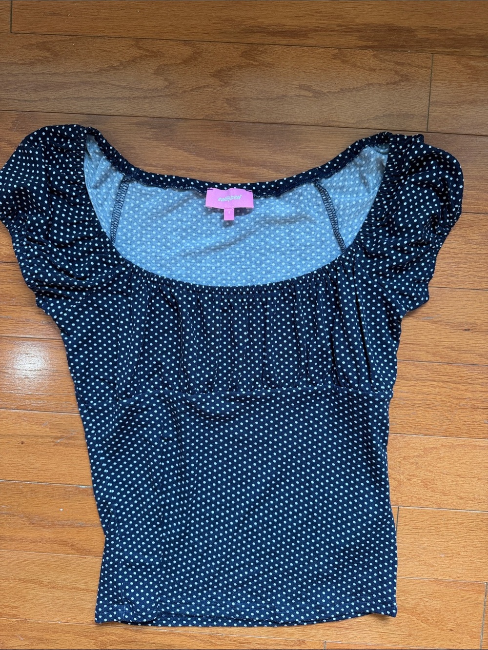 Edikted Black and White Polka Dot Scoop Neck Top